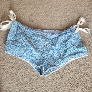 PINK Victoria's Secret Pastel Floral Lounge Shorts with Cream Trim